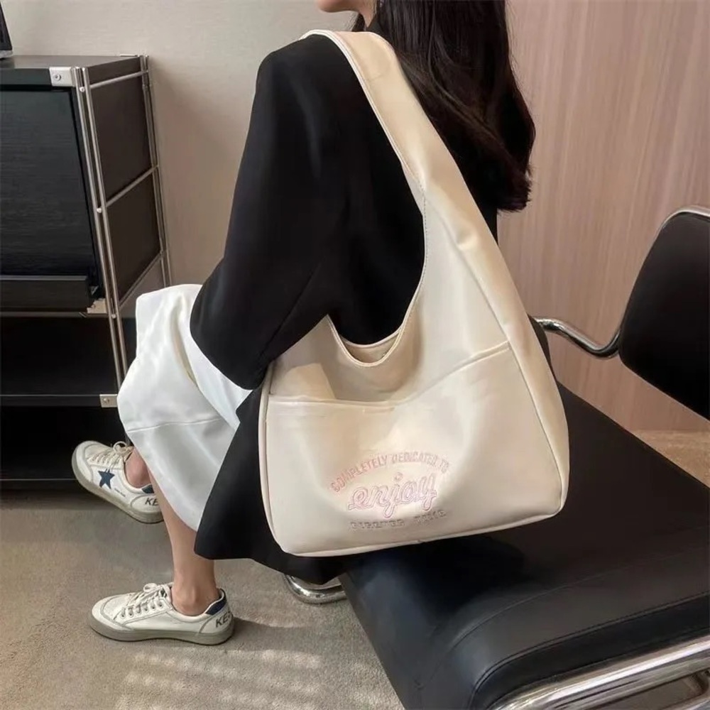 Cream Tote Bag with Embroidered Detail - Picture 2 of 2
